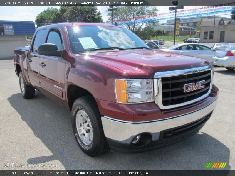 Sonoma Red Metallic / Dark Titanium 2008 GMC Sierra 1500 SLE Crew Cab 4x4