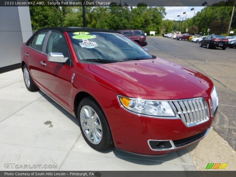 Sangria Red Metallic / Dark Charcoal 2010 Lincoln MKZ AWD