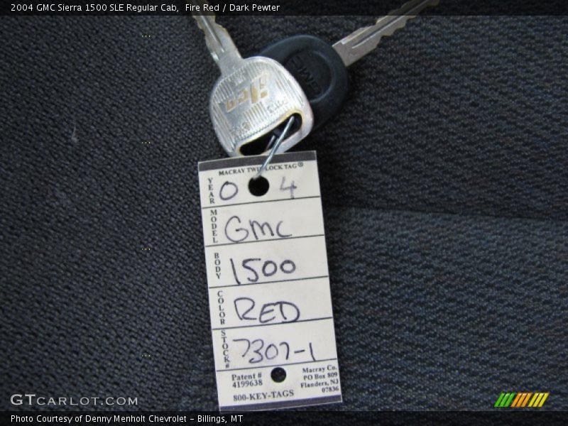 Keys of 2004 Sierra 1500 SLE Regular Cab