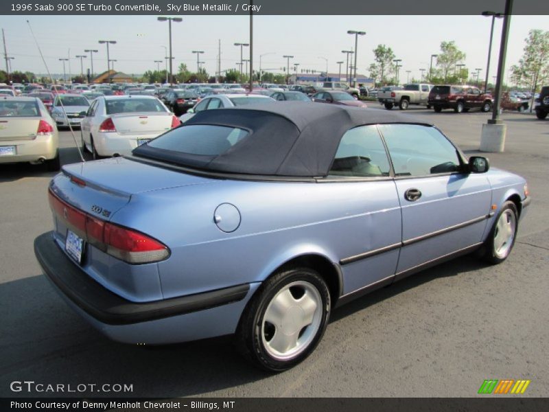 Sky Blue Metallic / Gray 1996 Saab 900 SE Turbo Convertible