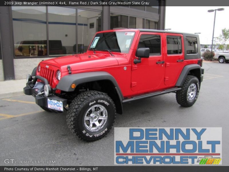 Flame Red / Dark Slate Gray/Medium Slate Gray 2009 Jeep Wrangler Unlimited X 4x4