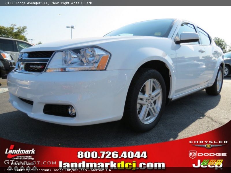 New Bright White / Black 2013 Dodge Avenger SXT