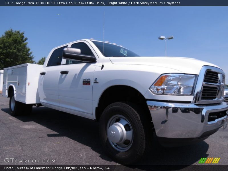 Bright White / Dark Slate/Medium Graystone 2012 Dodge Ram 3500 HD ST Crew Cab Dually Utility Truck