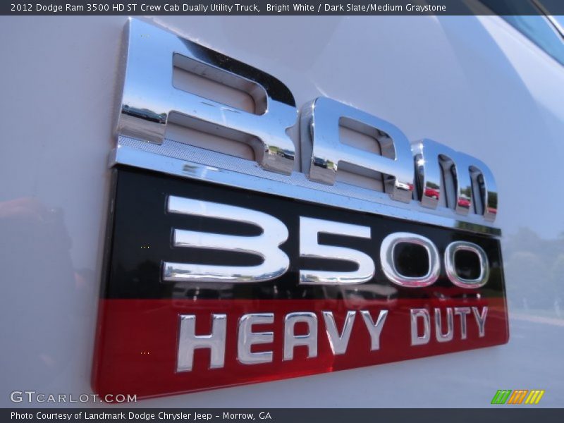 Bright White / Dark Slate/Medium Graystone 2012 Dodge Ram 3500 HD ST Crew Cab Dually Utility Truck