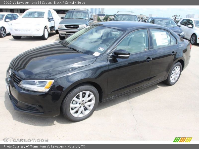 Black / Cornsilk Beige 2012 Volkswagen Jetta SE Sedan