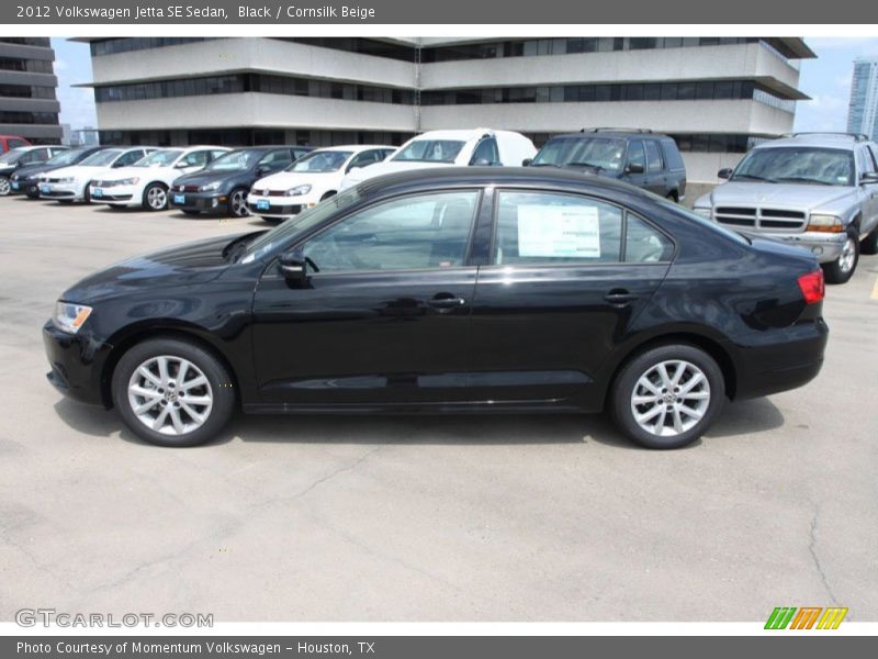 Black / Cornsilk Beige 2012 Volkswagen Jetta SE Sedan