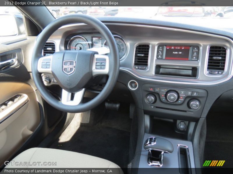 Blackberry Pearl / Black/Light Frost Beige 2012 Dodge Charger SE