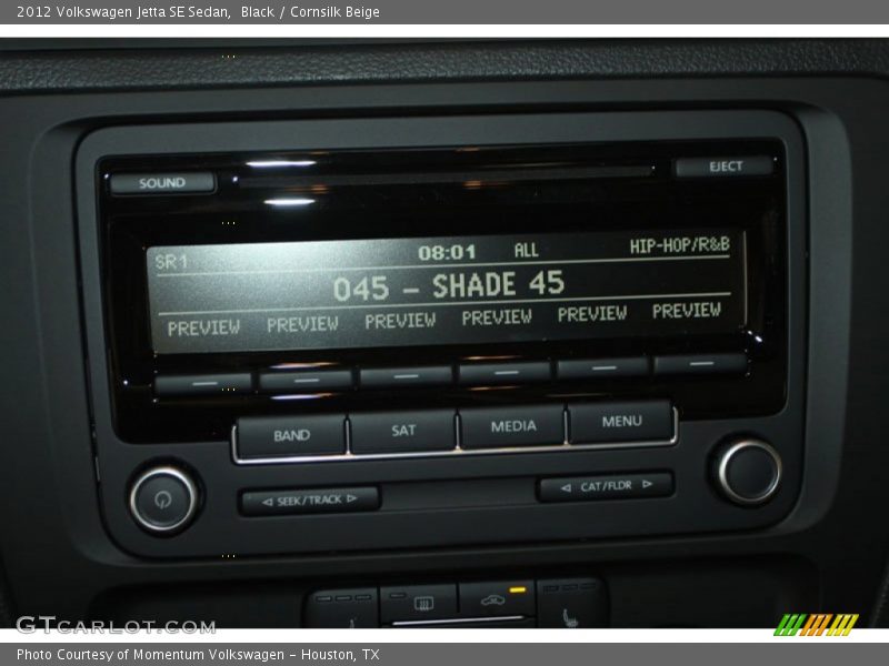 Black / Cornsilk Beige 2012 Volkswagen Jetta SE Sedan