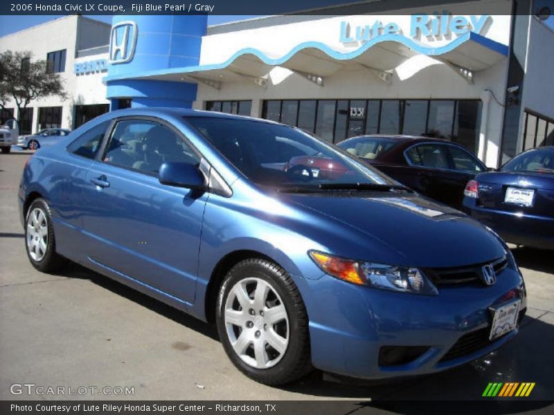 Fiji Blue Pearl / Gray 2006 Honda Civic LX Coupe