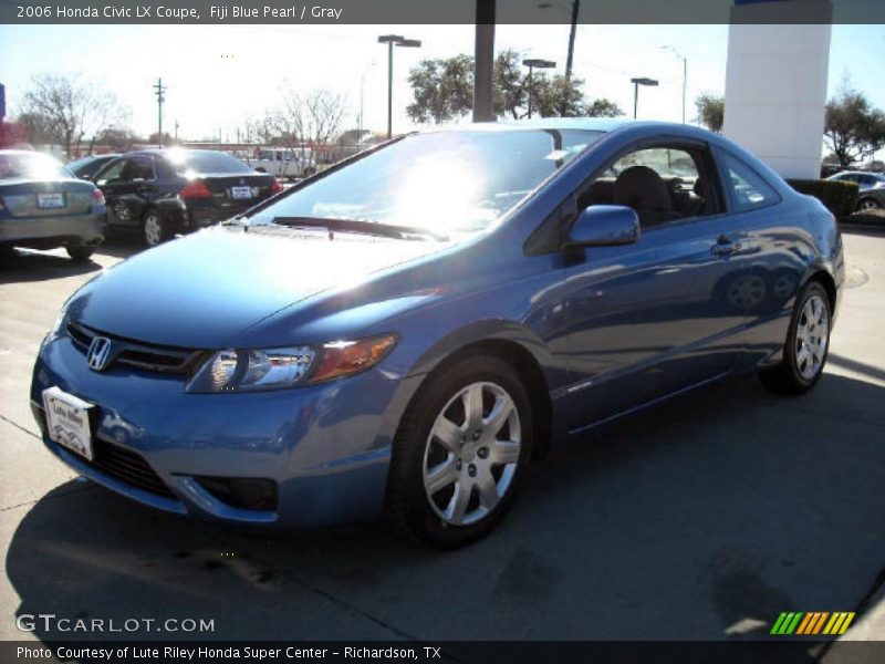 Fiji Blue Pearl / Gray 2006 Honda Civic LX Coupe