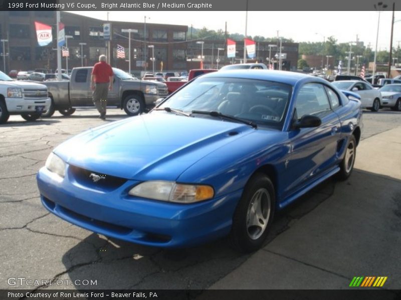 Bright Atlantic Blue / Medium Graphite 1998 Ford Mustang V6 Coupe