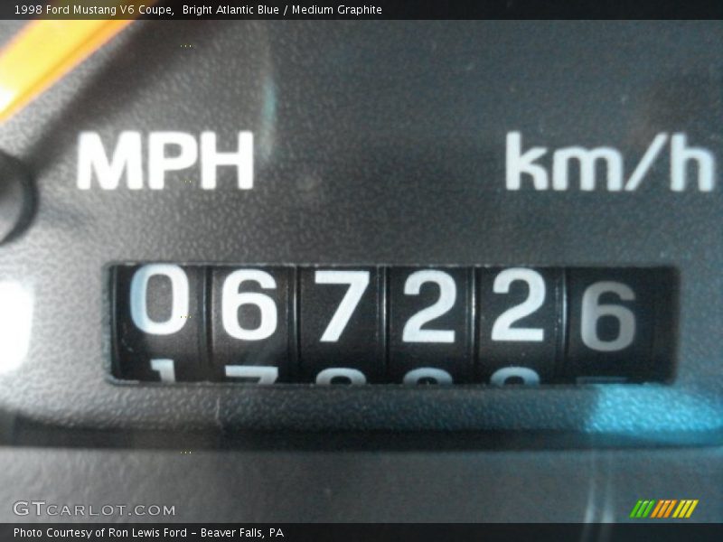Bright Atlantic Blue / Medium Graphite 1998 Ford Mustang V6 Coupe