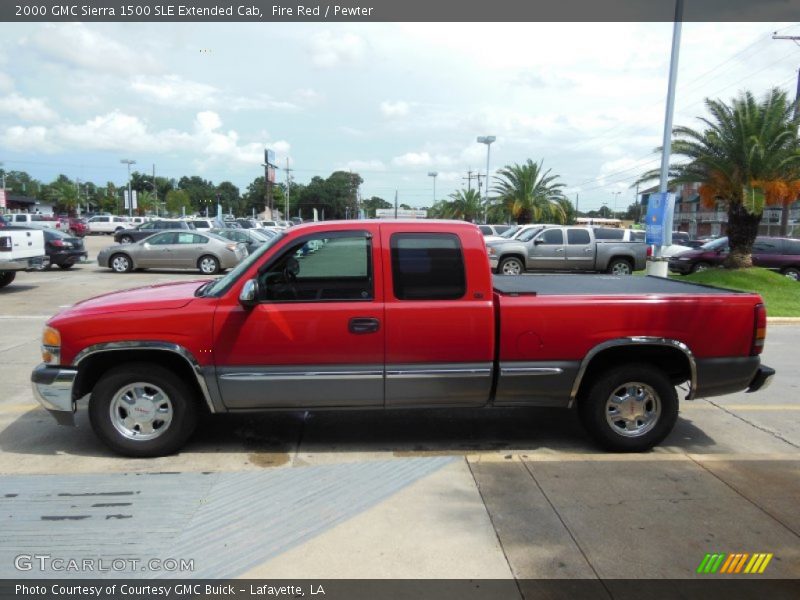 Fire Red / Pewter 2000 GMC Sierra 1500 SLE Extended Cab