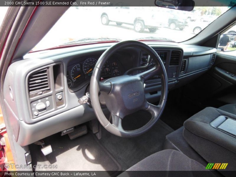 Fire Red / Pewter 2000 GMC Sierra 1500 SLE Extended Cab