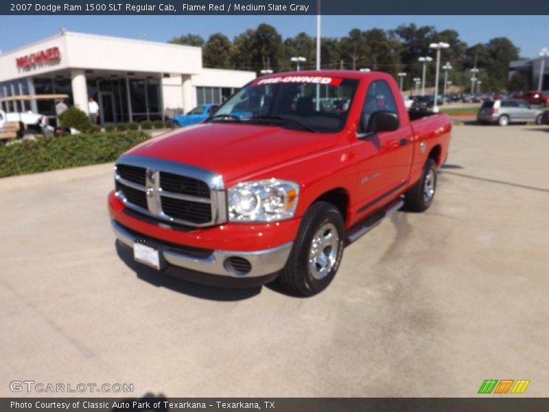 Flame Red / Medium Slate Gray 2007 Dodge Ram 1500 SLT Regular Cab