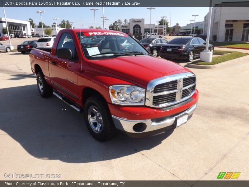 Flame Red / Medium Slate Gray 2007 Dodge Ram 1500 SLT Regular Cab