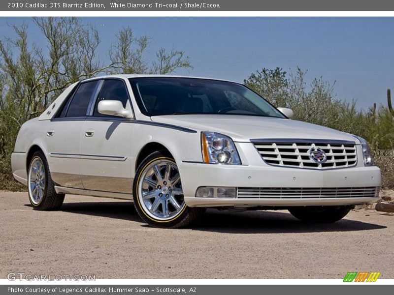 White Diamond Tri-coat / Shale/Cocoa 2010 Cadillac DTS Biarritz Edition