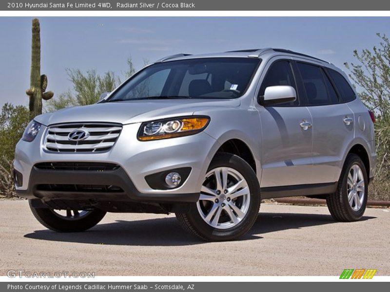 Radiant Silver / Cocoa Black 2010 Hyundai Santa Fe Limited 4WD