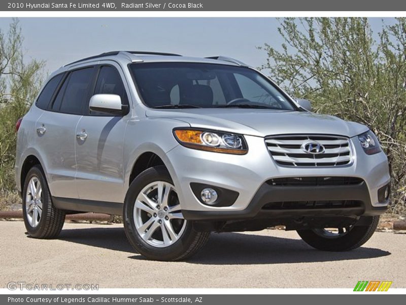 Radiant Silver / Cocoa Black 2010 Hyundai Santa Fe Limited 4WD