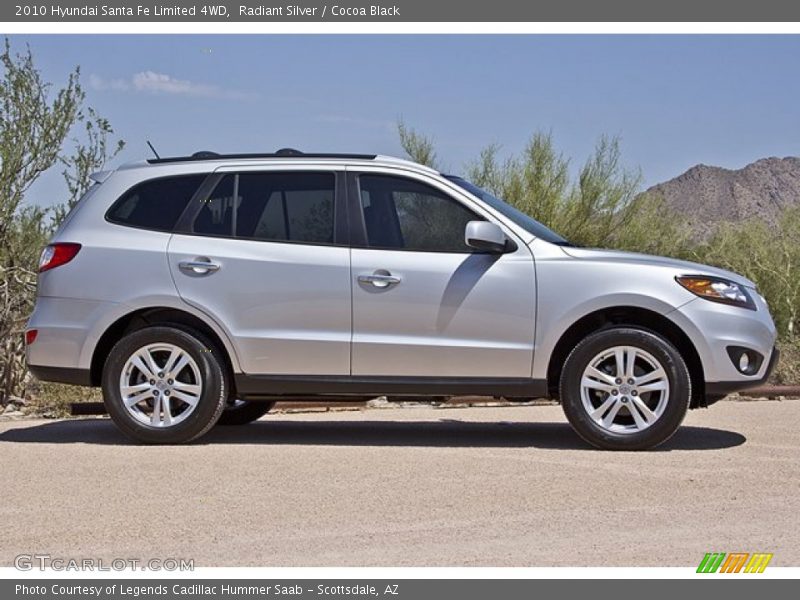 Radiant Silver / Cocoa Black 2010 Hyundai Santa Fe Limited 4WD