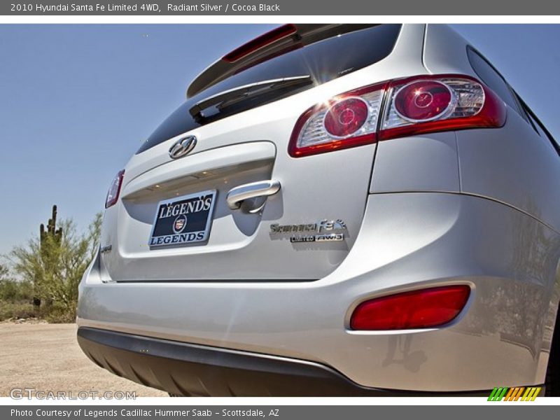 Radiant Silver / Cocoa Black 2010 Hyundai Santa Fe Limited 4WD