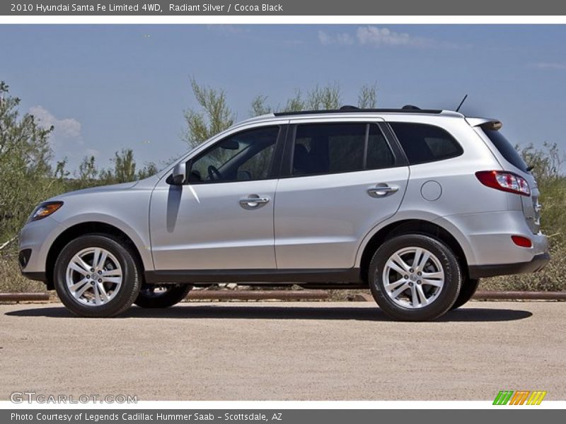 Radiant Silver / Cocoa Black 2010 Hyundai Santa Fe Limited 4WD