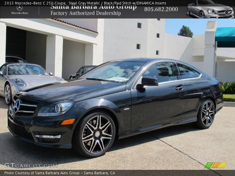 Steel Grey Metallic / Black/Red Stitch w/DINAMICA Inserts 2013 Mercedes-Benz C 250 Coupe