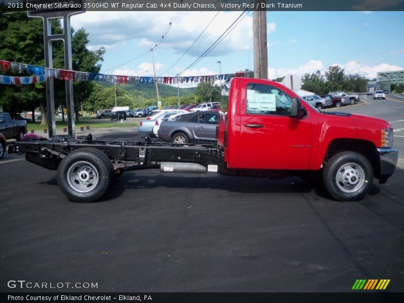 Victory Red / Dark Titanium 2013 Chevrolet Silverado 3500HD WT Regular Cab 4x4 Dually Chassis