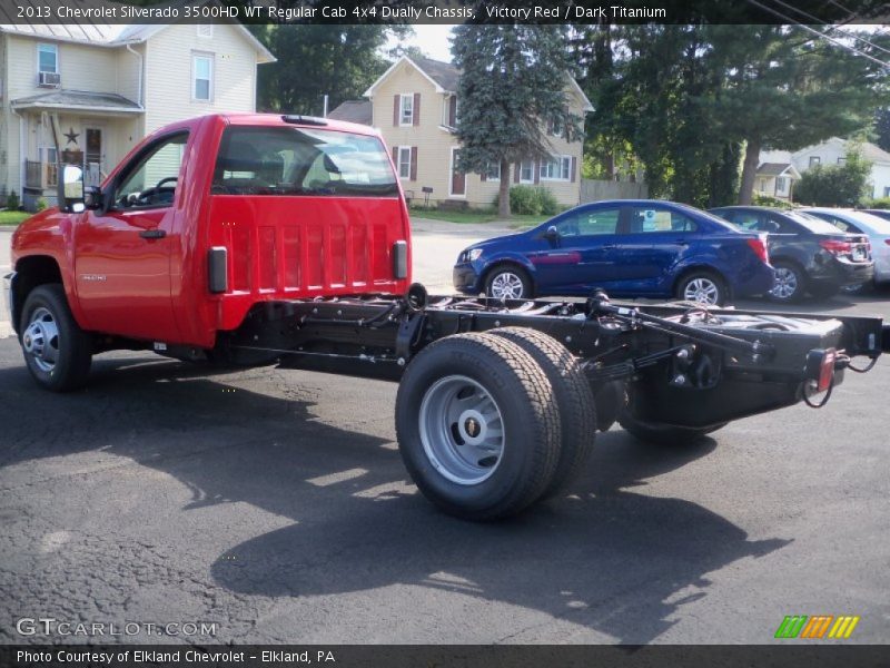 Victory Red / Dark Titanium 2013 Chevrolet Silverado 3500HD WT Regular Cab 4x4 Dually Chassis