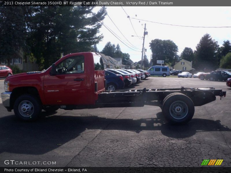 Victory Red / Dark Titanium 2013 Chevrolet Silverado 3500HD WT Regular Cab 4x4 Dually Chassis