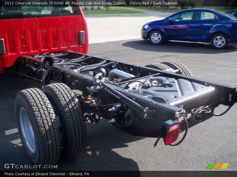 Victory Red / Dark Titanium 2013 Chevrolet Silverado 3500HD WT Regular Cab 4x4 Dually Chassis