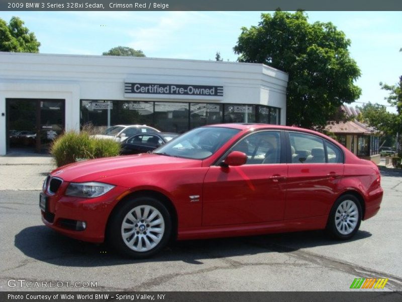 Crimson Red / Beige 2009 BMW 3 Series 328xi Sedan