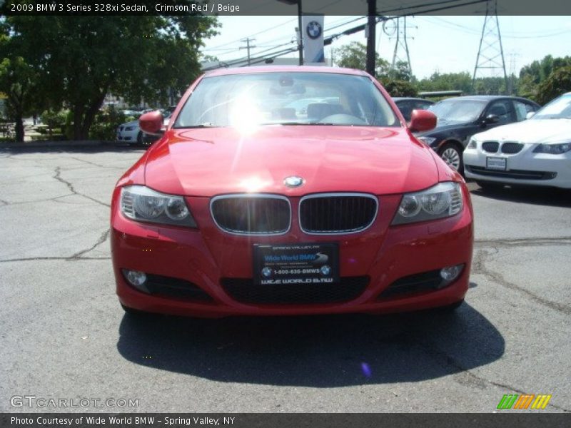 Crimson Red / Beige 2009 BMW 3 Series 328xi Sedan