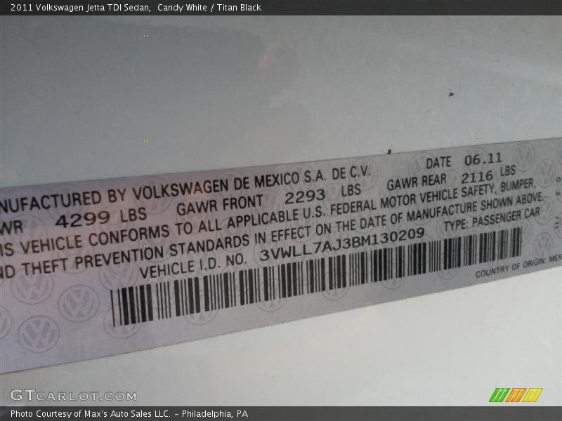 Candy White / Titan Black 2011 Volkswagen Jetta TDI Sedan