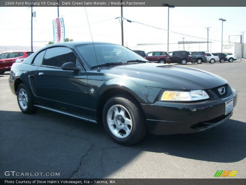 Dark Green Satin Metallic / Medium Parchment 1999 Ford Mustang V6 Coupe