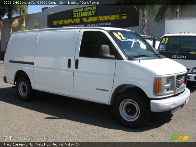 Summit White / Dark Pewter 2002 GMC Savana Van G3500 Cargo