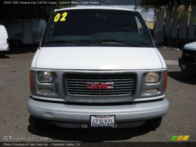 Summit White / Dark Pewter 2002 GMC Savana Van G3500 Cargo
