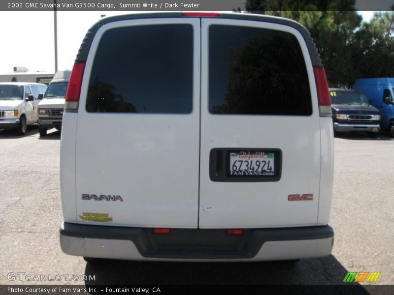 Summit White / Dark Pewter 2002 GMC Savana Van G3500 Cargo