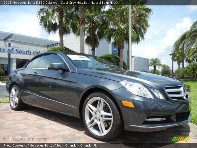 Steel Grey Metallic / Natural Beige/Black 2013 Mercedes-Benz E 350 Cabriolet