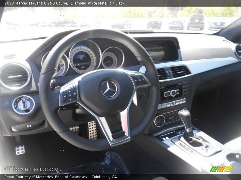 Diamond White Metallic / Black 2013 Mercedes-Benz C 250 Coupe