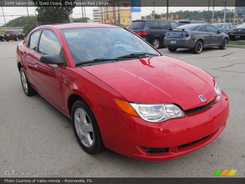 Chili Pepper Red / Beige 2006 Saturn ION 2 Quad Coupe