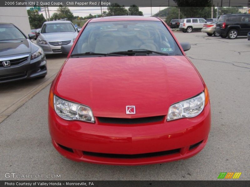 Chili Pepper Red / Beige 2006 Saturn ION 2 Quad Coupe