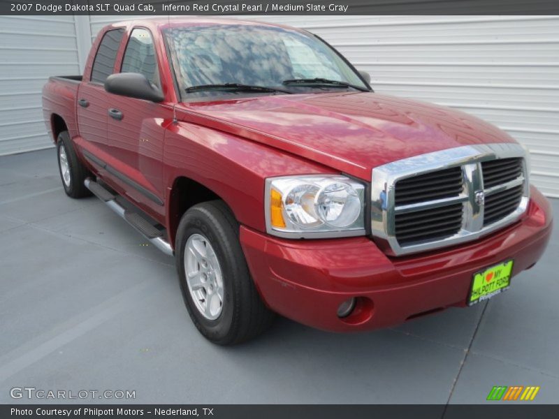 Inferno Red Crystal Pearl / Medium Slate Gray 2007 Dodge Dakota SLT Quad Cab