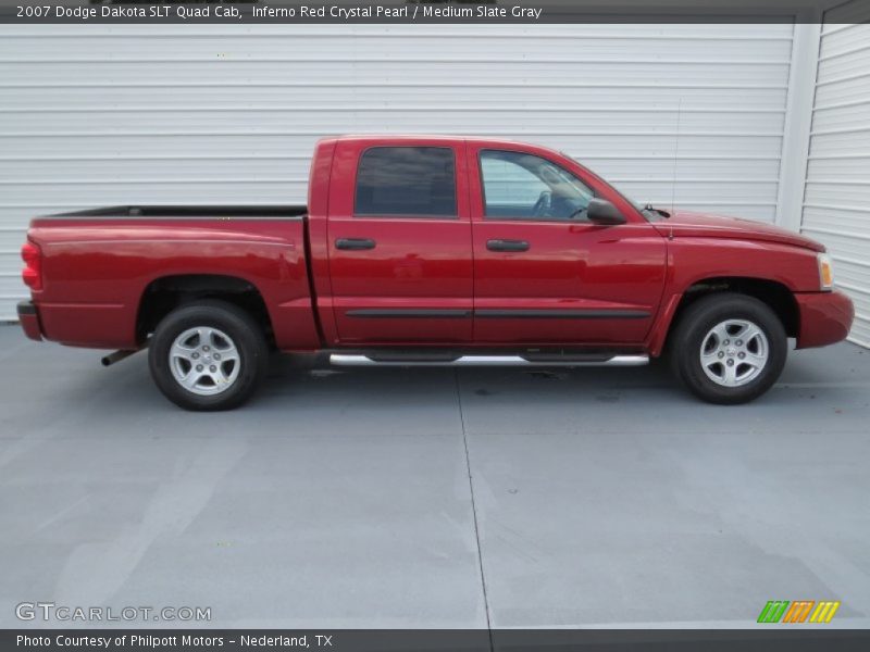 Inferno Red Crystal Pearl / Medium Slate Gray 2007 Dodge Dakota SLT Quad Cab