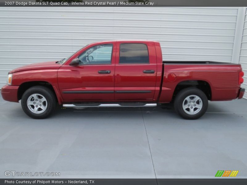Inferno Red Crystal Pearl / Medium Slate Gray 2007 Dodge Dakota SLT Quad Cab