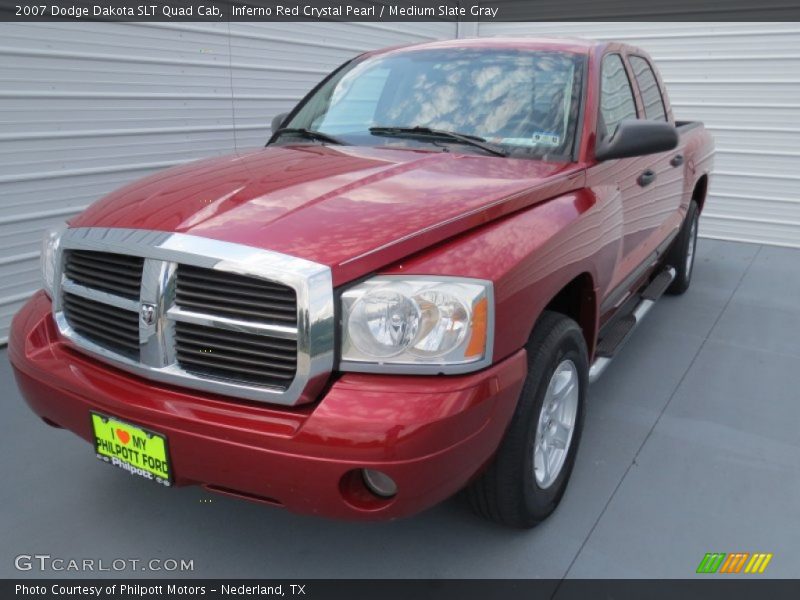 Inferno Red Crystal Pearl / Medium Slate Gray 2007 Dodge Dakota SLT Quad Cab
