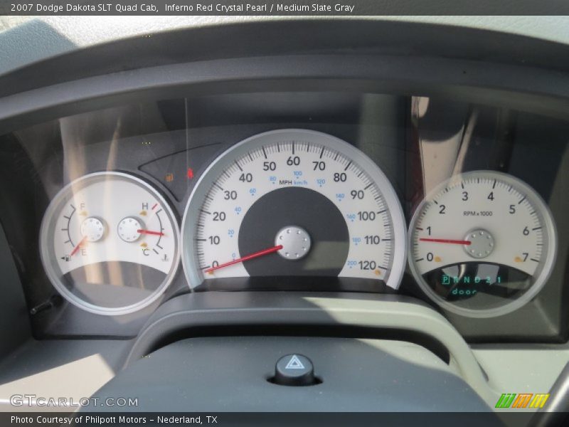 Inferno Red Crystal Pearl / Medium Slate Gray 2007 Dodge Dakota SLT Quad Cab