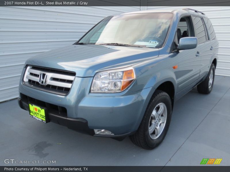 Steel Blue Metallic / Gray 2007 Honda Pilot EX-L