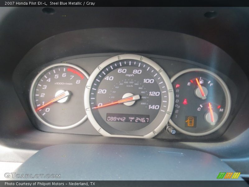 Steel Blue Metallic / Gray 2007 Honda Pilot EX-L