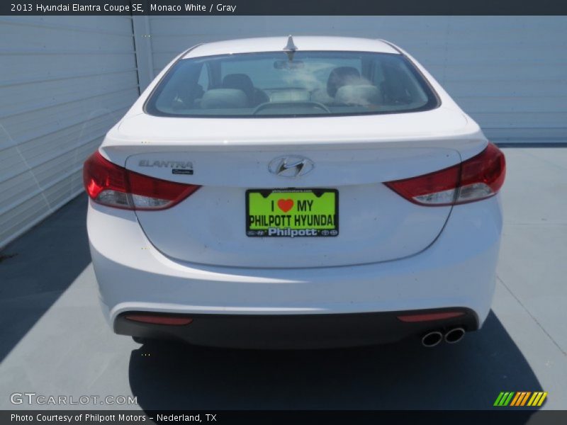Monaco White / Gray 2013 Hyundai Elantra Coupe SE